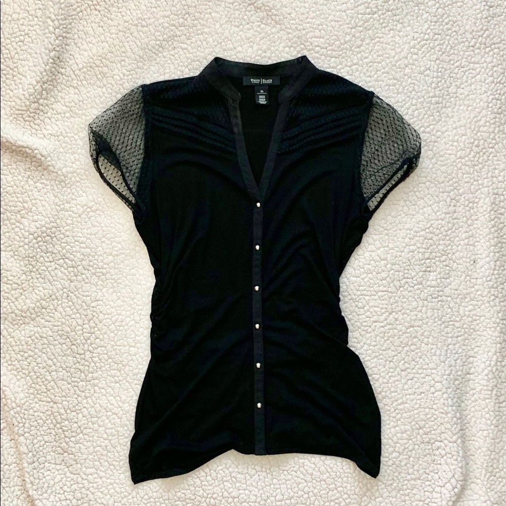 White House Black Market black button down blouse